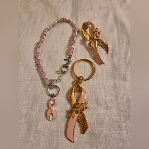 Breast Cancer Awareness Ribbon Jewelry Avon Vtg